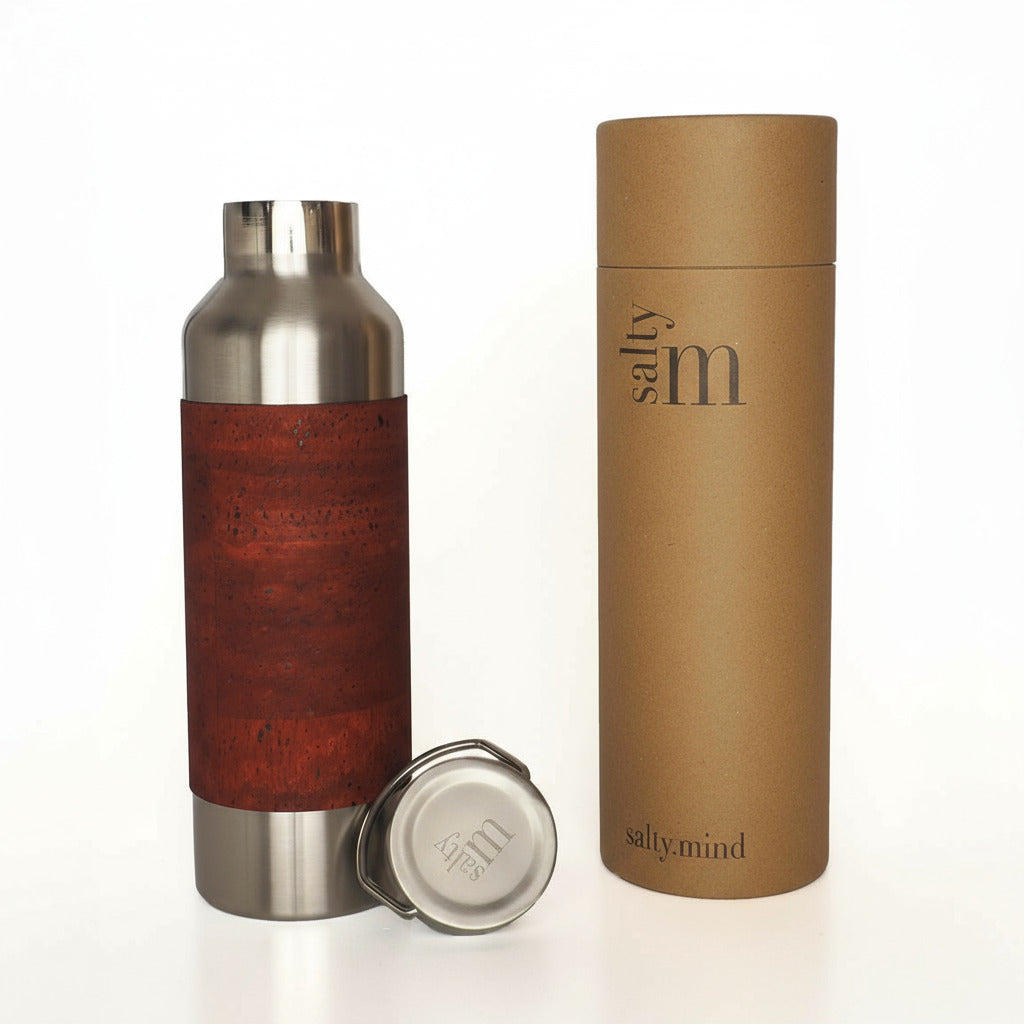 Edelstahlflasche in Rot mit Originalverpackung