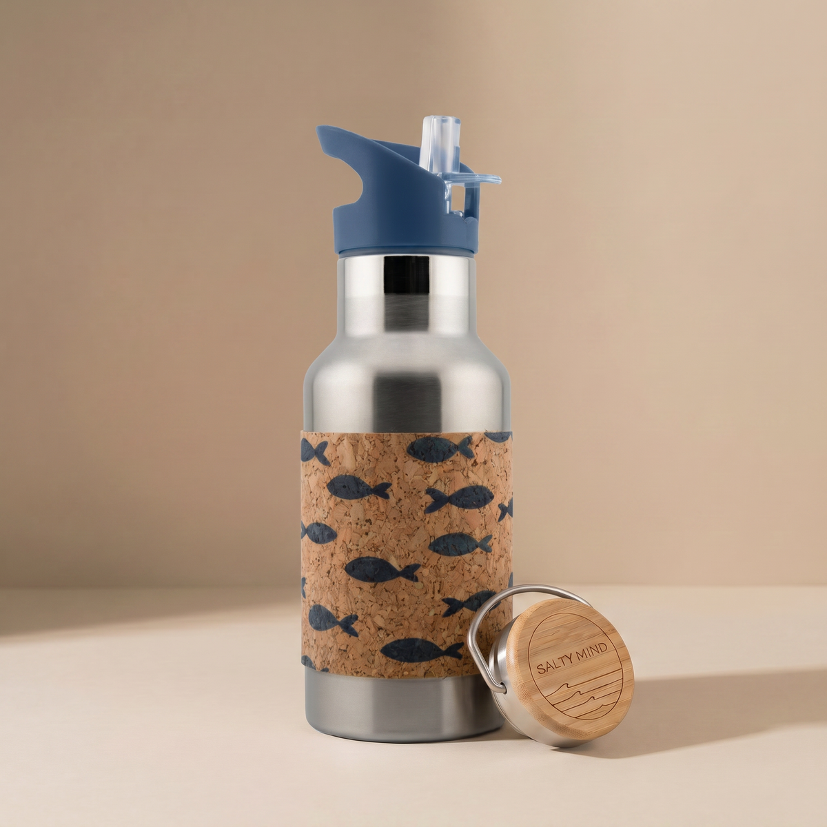 Edelstahltrinkflasche mit Kork - 350ml