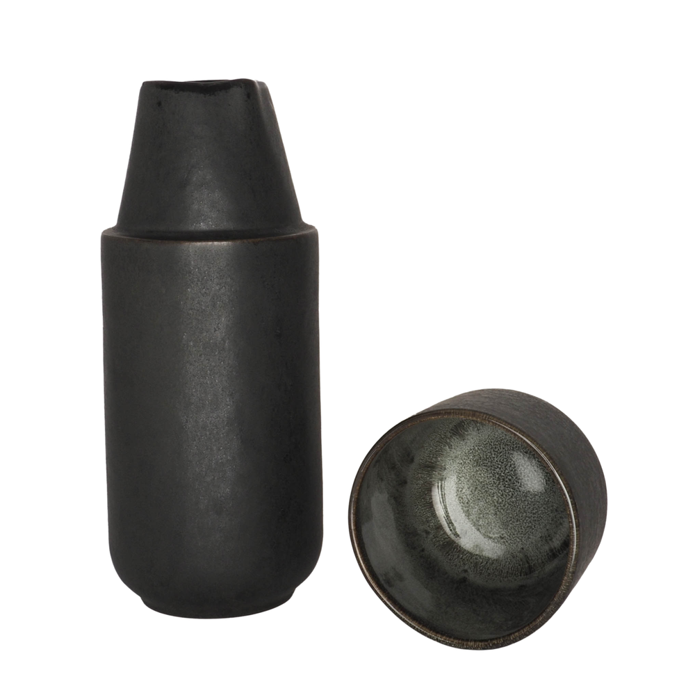 mit Becher / Schwarz