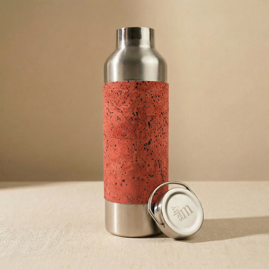 Edelstahl Trinkflasche 750ml mit Korksleeve