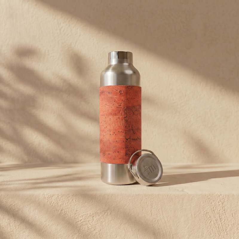 Edelstahl Trinkflasche 750ml mit Korksleeve — Salty Mind