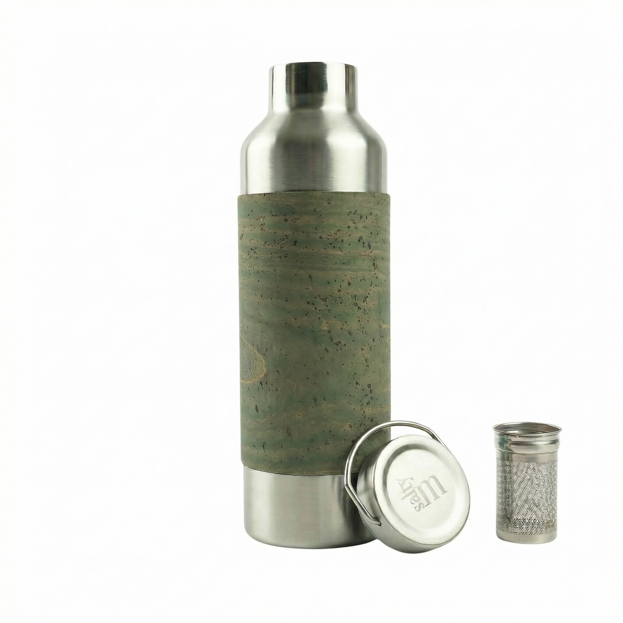 Edelstahl Trinkflasche 750ml mit Korksleeve