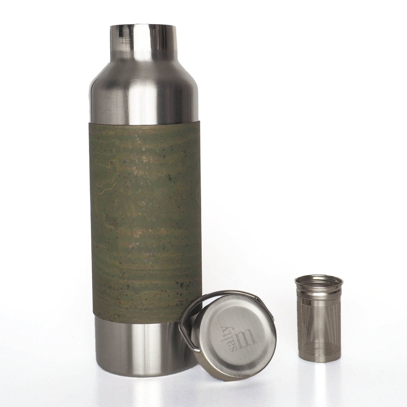 Edelstahltrinkflasche mit Korksleeve - 750ml