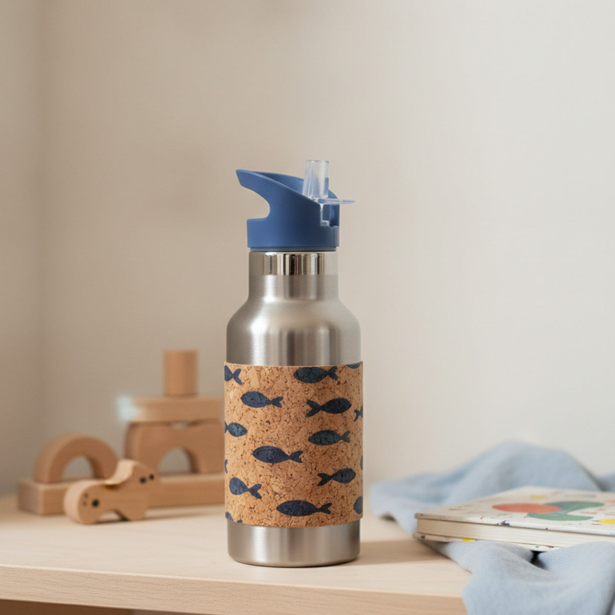 Edelstahltrinkflasche mit Kork - 350ml