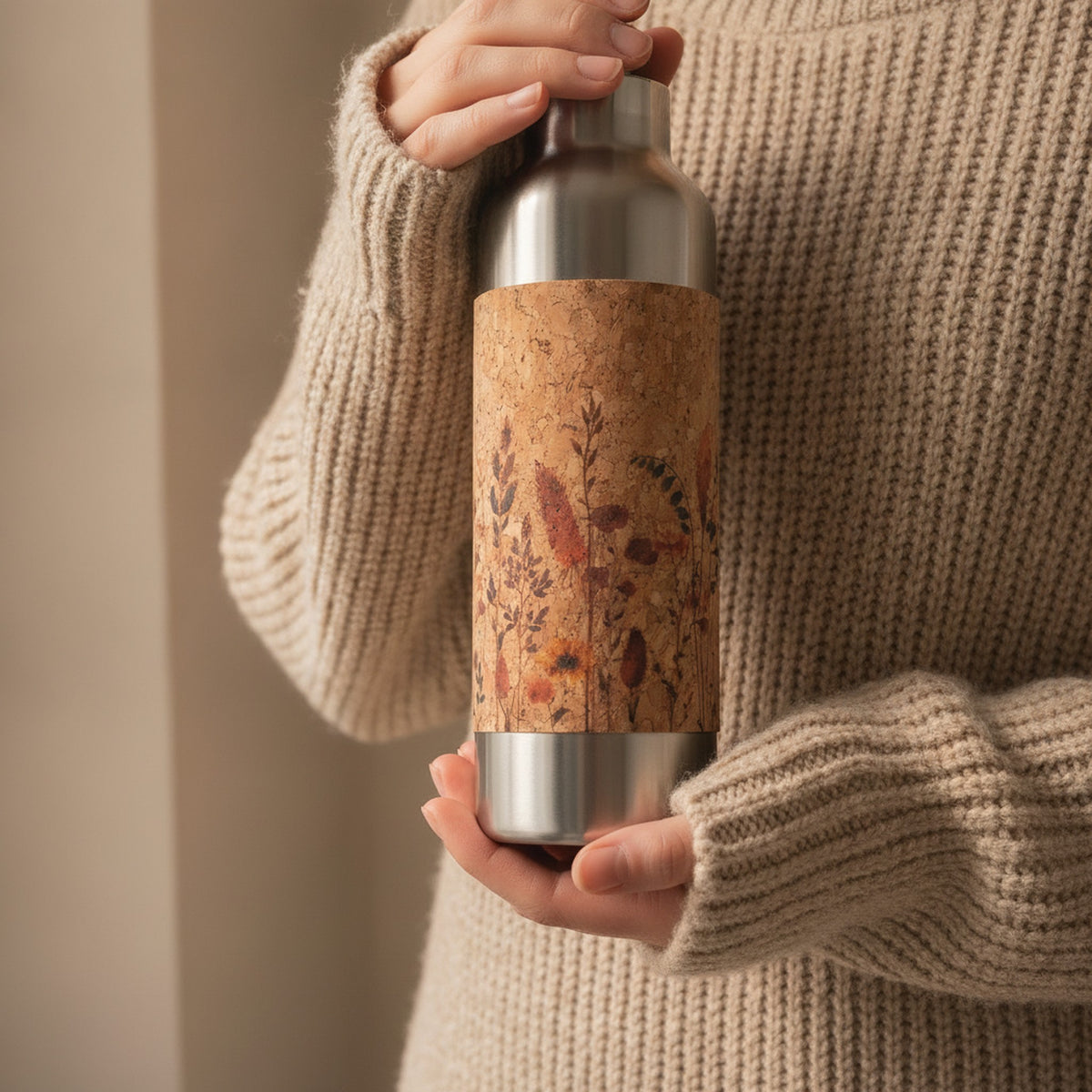 Edelstahltrinkflasche mit Kork - 750ml