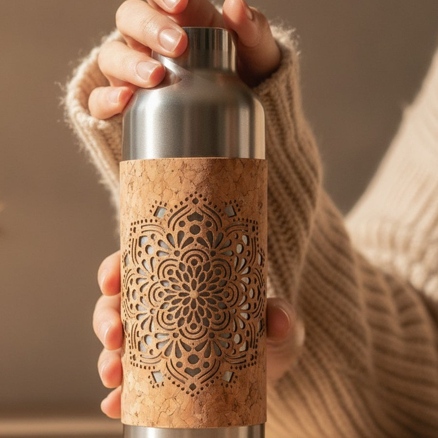 Edelstahltrinkflasche mit Kork - 750ml
