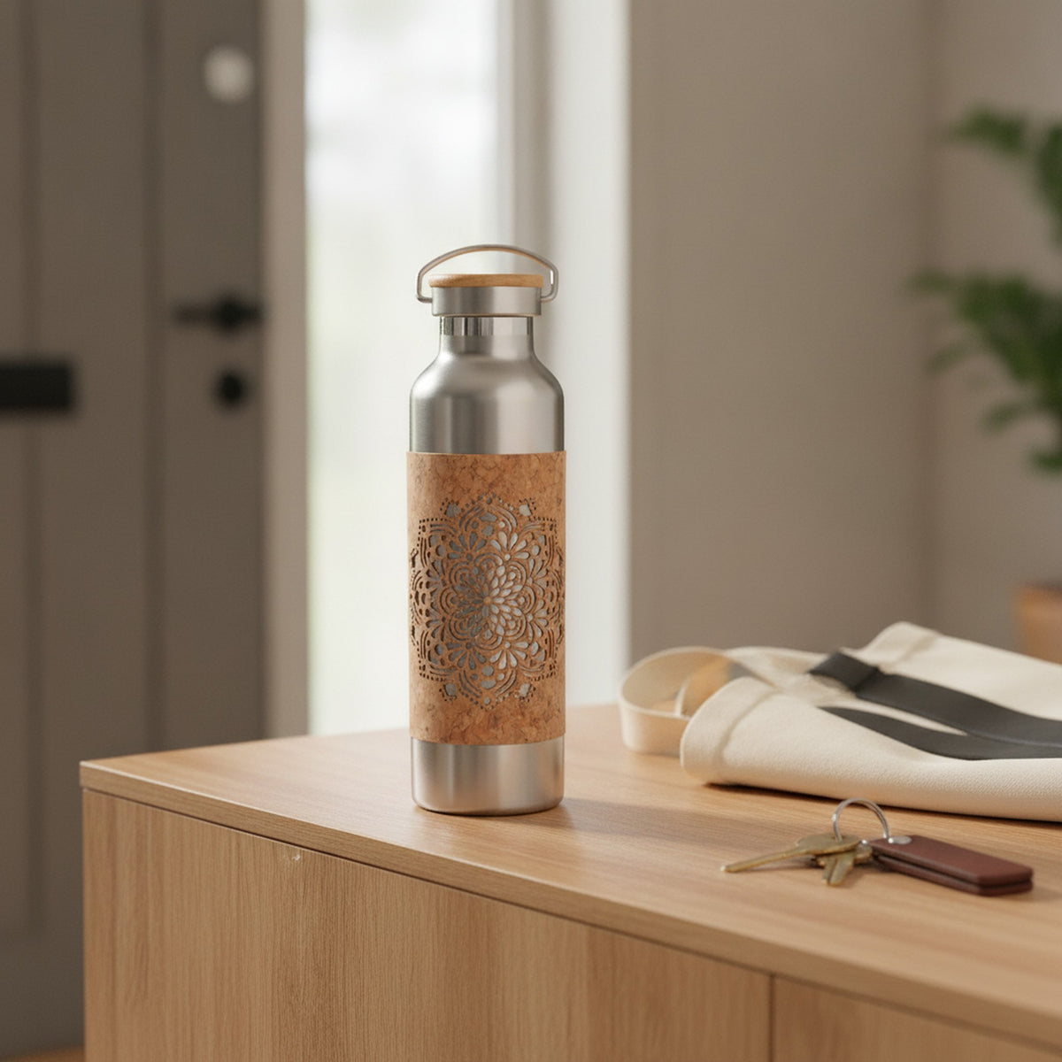 Edelstahltrinkflasche mit Kork - 750ml